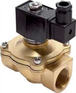 Landefeld 2/2 way solenoid valves made of brass, force pilot operated, Eco-Line