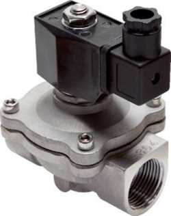 Landefeld 2/2 way solenoid valves made of stainless steel, force pilot operated, Eco-Line