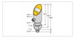 TURCK PS010V-504-LI2UPN8X-H1141  Zoom Pressure Sensor (Rotatable)