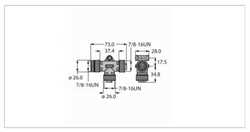 TURCK RSM50-2RKM50 T-Splitter Without Cable